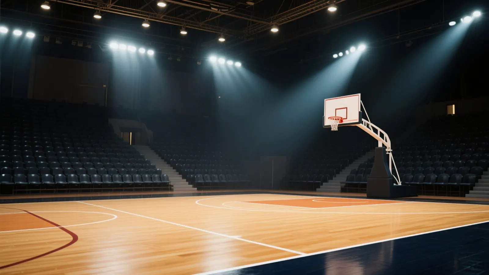 中国女篮赛场灯光与球场