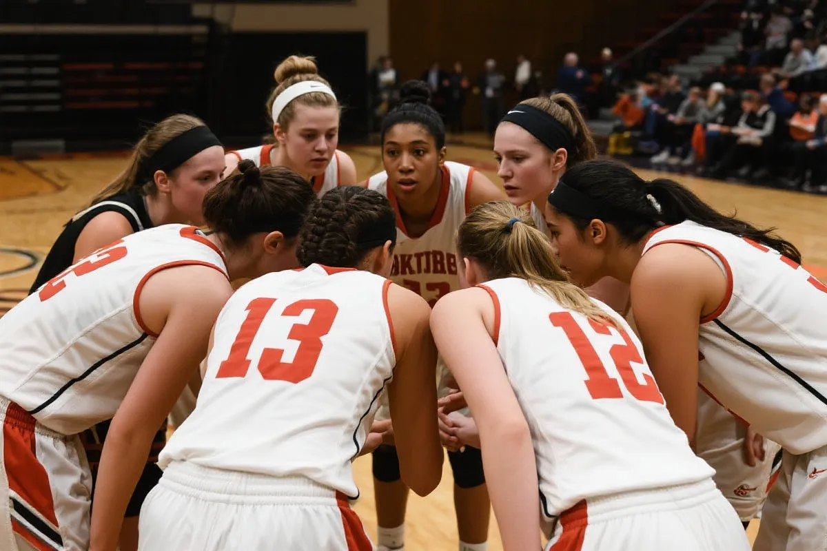 中国女篮团队围圈互动