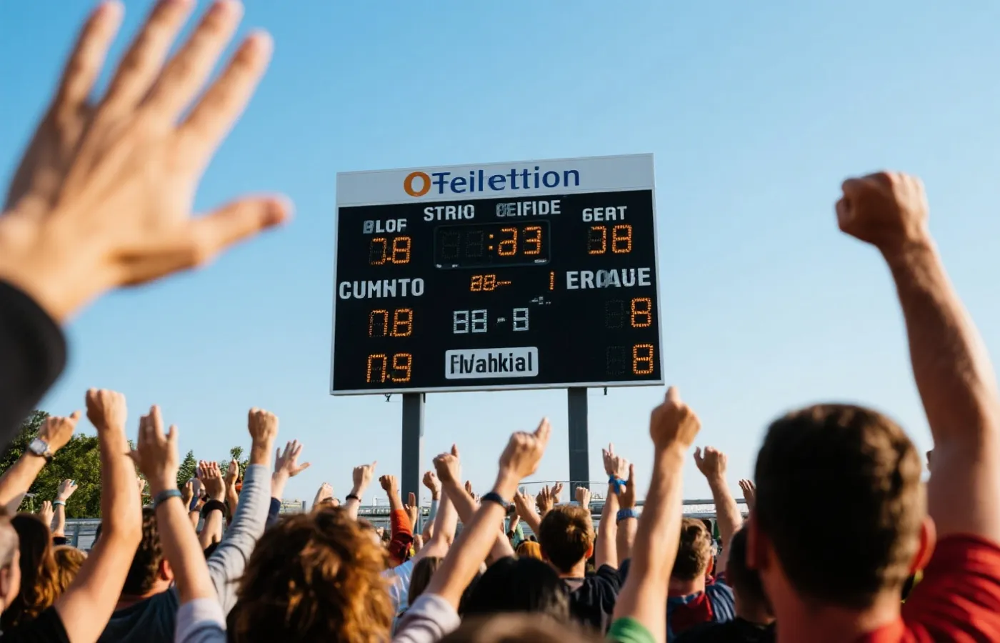 赛场比分与观众助威